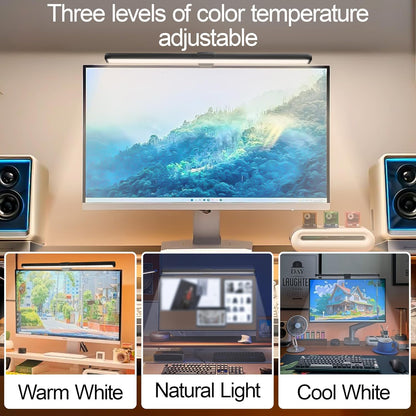 Dual-Sided Screen Light Bar, RGB Atmosphere Backlight & 3 Color Temperatures, Touch Control Non-Magnetic Lamp for Low-Light Eye Care
