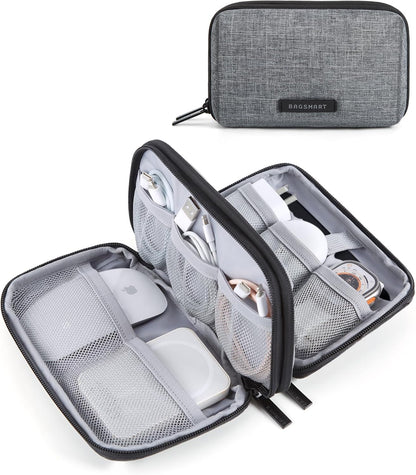 BAGSMART Electronics Organizer Travel Case, Cable Charger Cord Tech Organizer Pouch for Phone Charger Accessories, Black