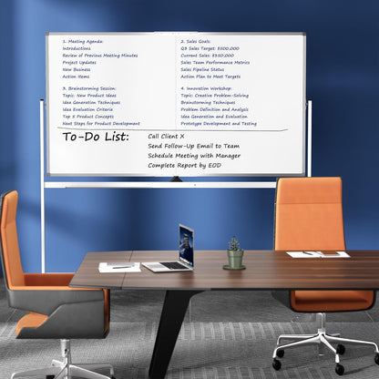 Large Whiteboard Easel with Stand, 36" x 24" Portable Standing Magnetic Dry Erase White Board, 3' x 2' Tripod Height Adjustable Flip Chart Easel for Home Office Classroom School, Silver