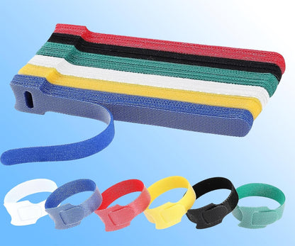 California JOS 60 PCS 6 Inches Reusable Cable Ties, Wire Ties, Cord Organizer, Cable Organizer, Adjustable Cable Management - White