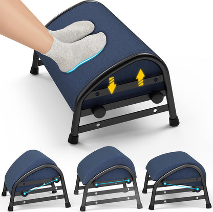 YEASHEIN Adjustable Foot Rest for Under Desk at Work, Ergonomic Foot Stools with 7 Positions, Elevated Cushion Under Desk Footrest with Metal Frame, Leg Rest Used for Home, Car, PC Gaming Accessories