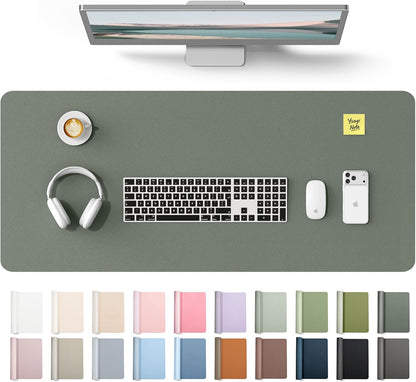 YSAGi Leather Desk Pad Protector, Large Mouse Pad, Non-Slip PU Leather Desk Blotter, Waterproof Writing Pad for Office and Home (31.5" x 15.8", Eggshell) - Colors B