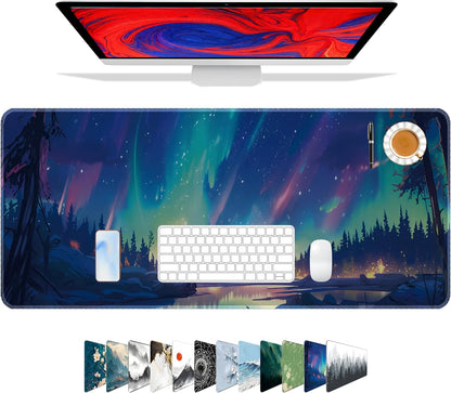 Galdas Mouse Pad For Gaming,Forest Background Pattern XXL XL Large Mouse Mat Long Extended MousePad Desk Mat Non-Slip Rubber Mice Pads Stitched Edges Thin (31.5 x 11.8 x 0.12 Inches) Tree