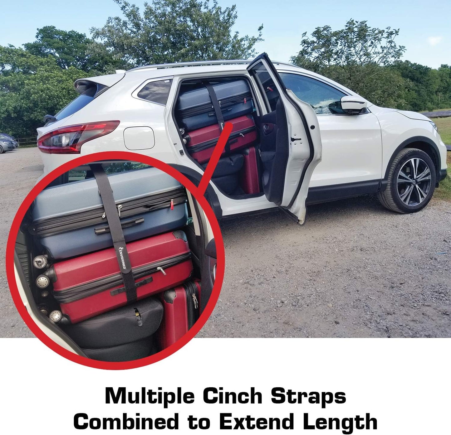ENVISIONED Reusable Cinch Straps 2" x 40" - 6 Pack, Multipurpose Strong Gripping, Quality Hook and Loop Securing Straps (Black) - Colors A