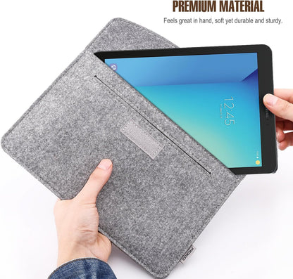 MoKo 9-11 Inch Felt Tablet Sleeve Bag Carrying Case Fits with New 11-inch iPad Air M2, New 11-inch iPad Pro M4, iPad 10th Gen 10.9, iPad 9/8/7th 10.2, iPad Air 5/4th 10.9, iPad 9.7 - Dark Gray