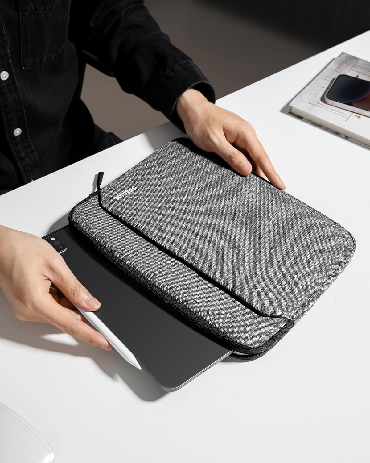 tomtoc 11 Inch Tablet Case Sleeve for 2026 iPad Air M4&M3, 2025 iPad Pro M5/M4, iPad (A16), Galaxy Tab S11/A11+, Fits Magic Keyboard and Smart Keyboard Folio