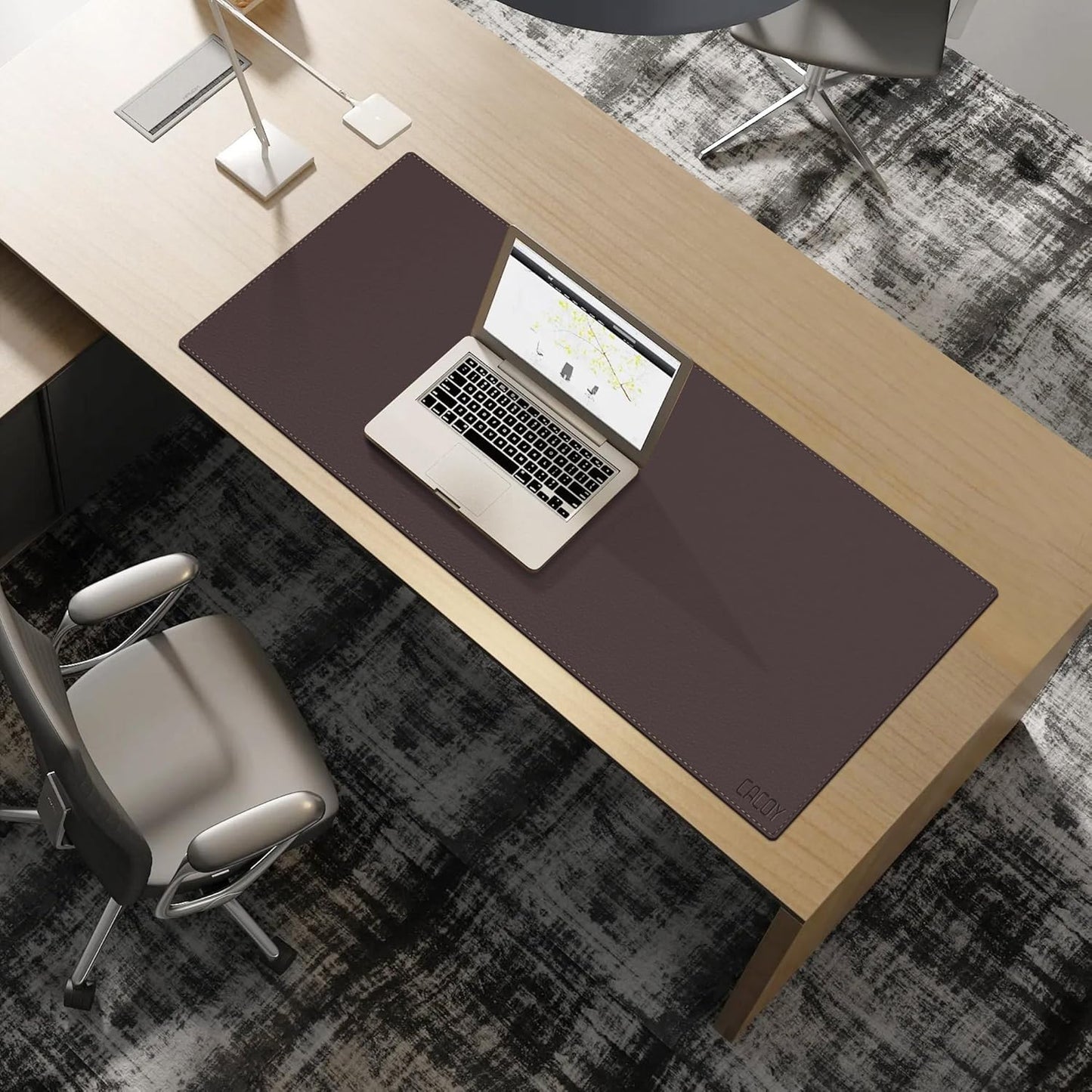 Cacoy 36" x 20" Leather Desk Mat for Home Office, Extra Large PU Leather Desk Pad Blotters, Waterproof Computer Keyboard Mat, Extended Gaming Mouse Pad, Desk Protector for Desktop and PC Laptop, Black