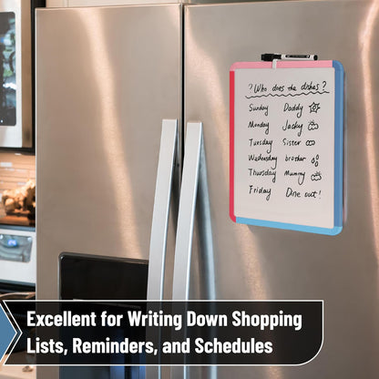 Mr. Pen- Dry Erase Board, 14” x 11” with a Black Dry Erase Marker, White Frame, Small Mini White Board for Students, Fridge, Wall, Locker, Includes Double Sided Tapes
