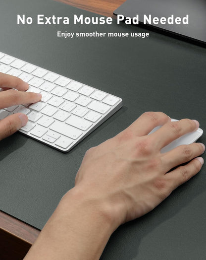 Aothia Non-Slip PU Leather Waterproof Laptop Desk Pad Protector, Blotter Mat, Writing and Mouse Pad for Office & Home, Beige, 23.6" x 13.7" - Colors A