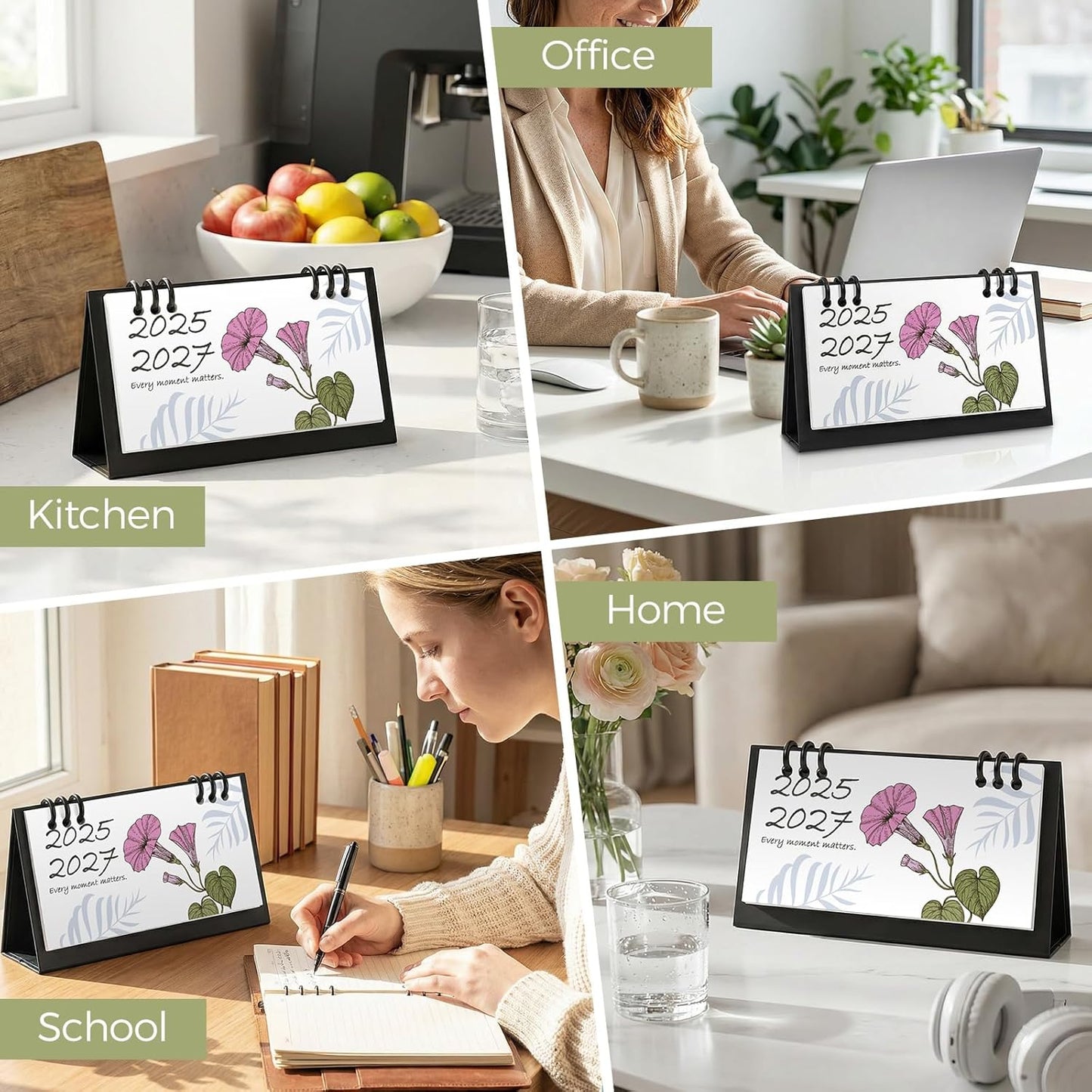 KONVINIT Small Desk Calendar 2026-2027, 6.3" x 3.1", 2026 Desk Calendar - Runs From January 2026 Until December 2027, 24 Months Mini Desktop Calendar for School, Home and Office Supplies