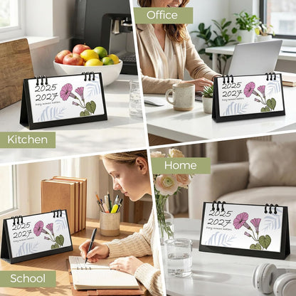 KONVINIT Small Desk Calendar 2026-2027, 6.3" x 3.1", 2026 Desk Calendar - Runs From January 2026 Until December 2027, 24 Months Mini Desktop Calendar for School, Home and Office Supplies