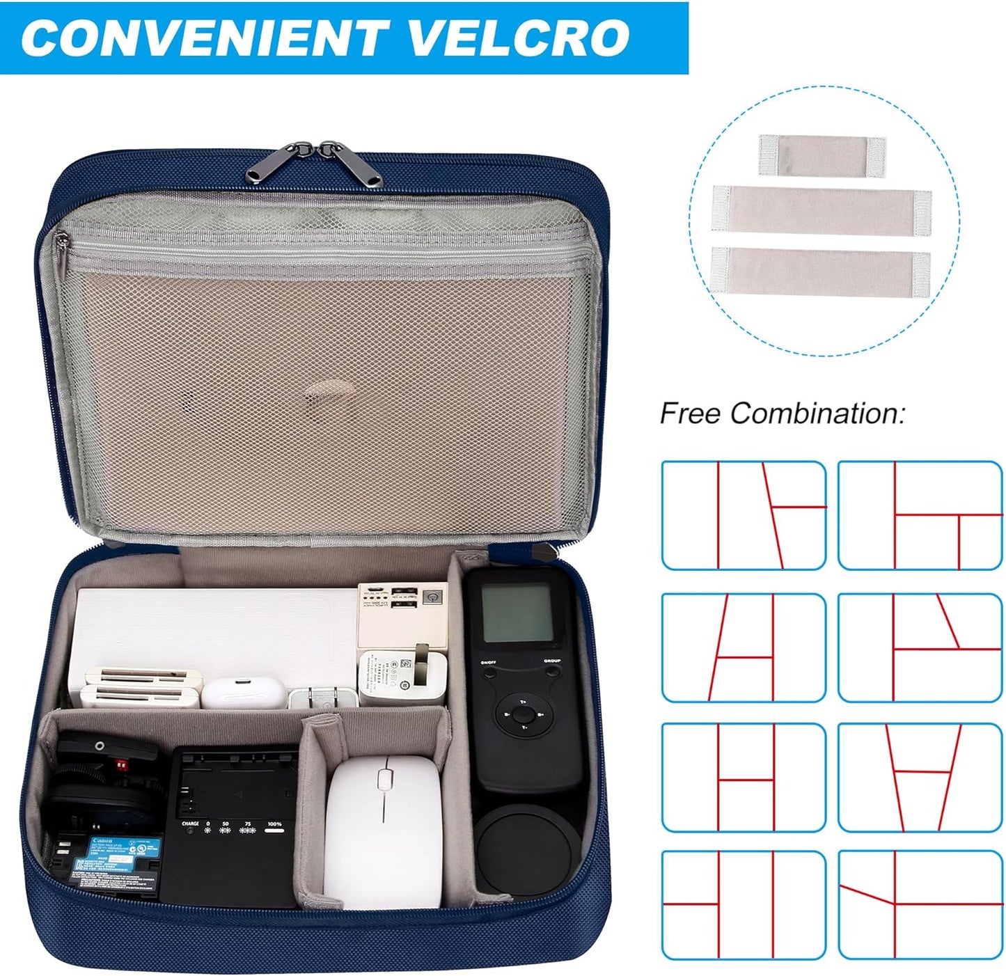 CILLA Electronics Organizer Travel, Travel Cord Organizer Case, Compact Electronics Accessories Bag for Cable, Cord, Charger, Phone