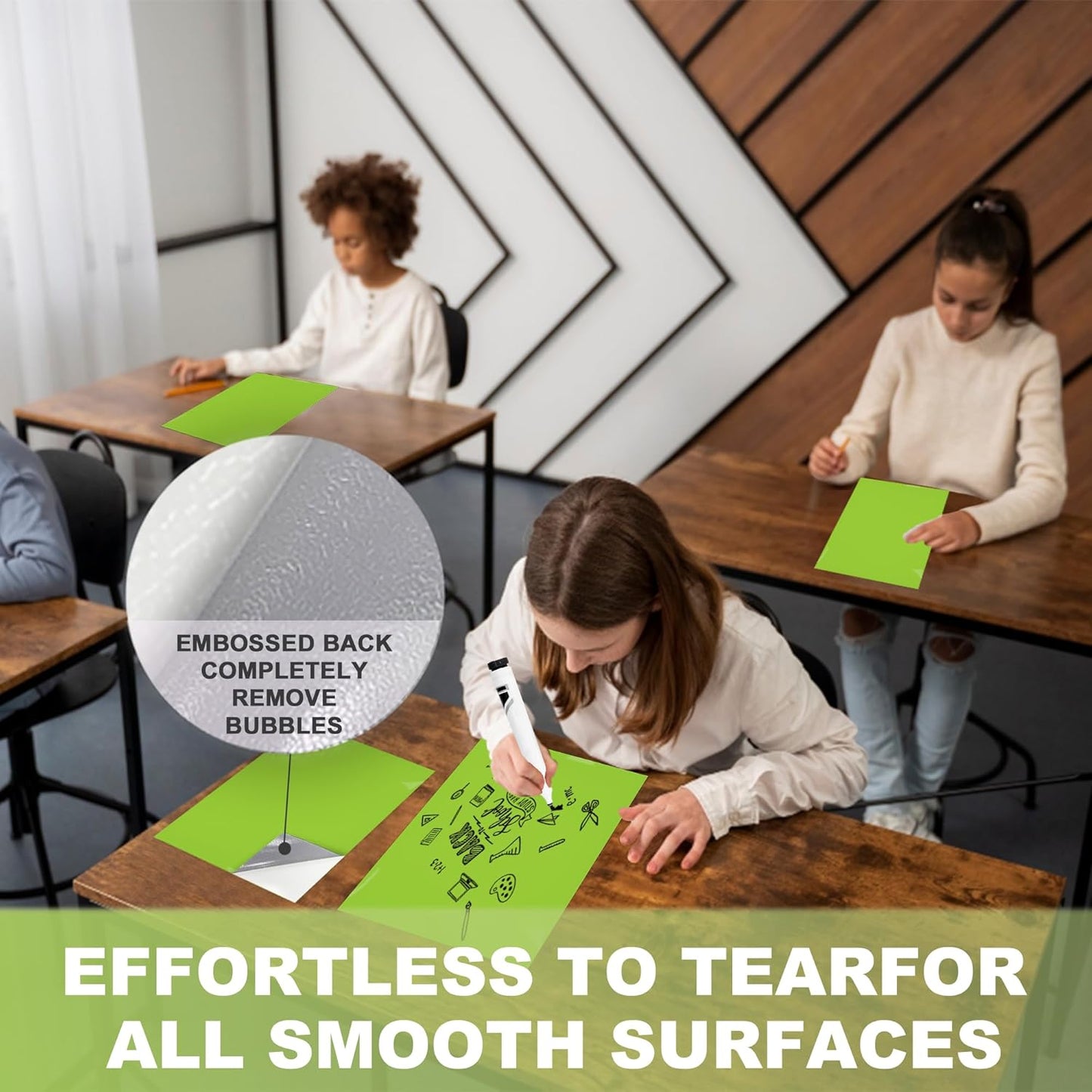 Dry Erase Board Sticker- Whiteboard Stickers-8.27''x11.69'' Removable Dry Erase Sheets- Fridge Dry Erase Paper for Wall/Desk/Refrigerator/Door/Locker/Home/Office/Classroom (White-2Pcs)