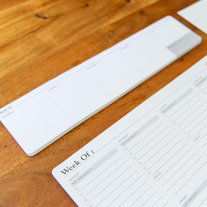Notsu Weekly Planner Notepad | Tear Off Desk Calendar Pad, Undated | Mini Desk Planner Pad, Fits Alongside Keyboard | 50 Sheets, Thick Paper