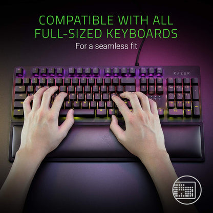 Razer Ergonomic Wrist Rest for Mini Keyboards: Plush Leatherette Memory Foam Cushion - Anti-Slip Rubber Feet