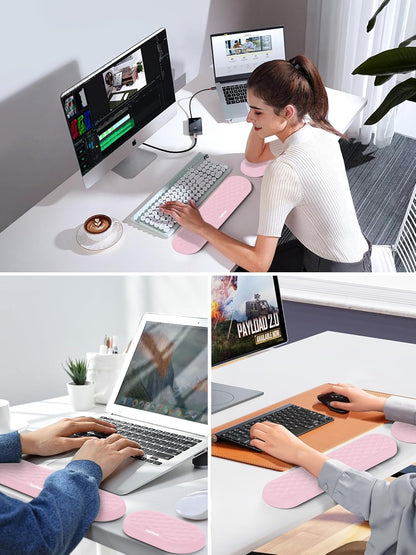 TopMade Keyboard Wrist Rest, Cooling Gel & Upgrade Soft Memory Foam Design Wrist Support for Keyboard, Full-Size Keyboard Hand Rest Pad, Ergonomic Palm Rest for for Long Hours of Work, Gaming, Black