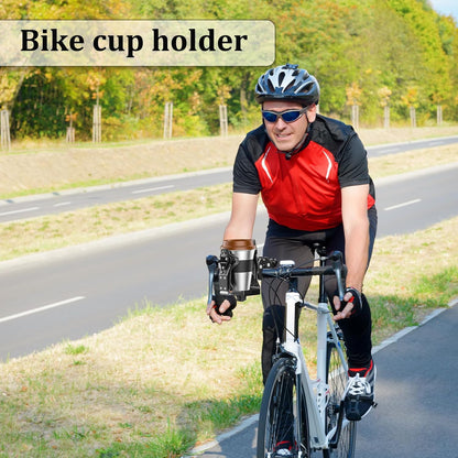LOKTENWO Anti-Theft Motorcycle Cup Holder, Extra Large Adjustable Size Bike Water Bottle Holder for 1.95-3.6" Diameter Bottles, Bicycle Drink Cage for Handlebar & Frame Fit Scooter, Stroller, ATV