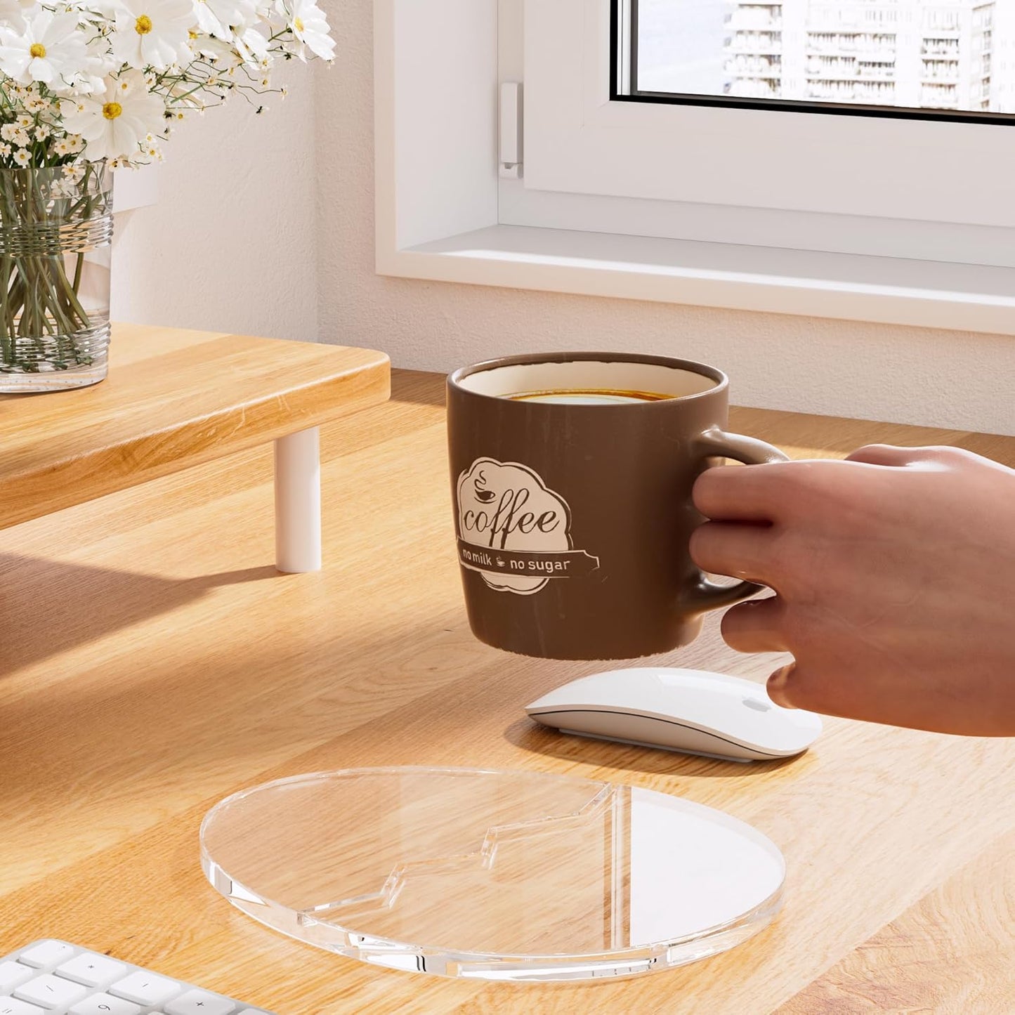 Acrylic Coaster Decorative Plates, Irregular Bar Drink Coaster, Clear Cloud Shape Coffee Cup Coaster, Perfect for Tabletop Protection and Accessories Display.(Gold)