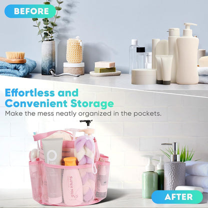 EUDELE Mesh Shower Caddy Portable for College Dorm Room Essentials, Shower Caddy Dorm with 8-Pocket Large Capacity for Beach, Swimming, Gym, Travel essentials