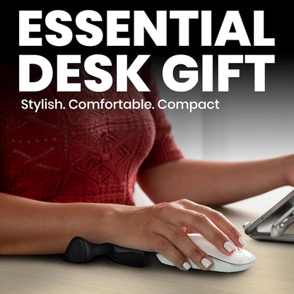 GlideX r2.0 Ergonomic Mouse Wrist Rest – Compact Sliding Wrist Pad with Low Profile Design for Desk Laptop Travel, Fits Small to Medium Hands (Black)
