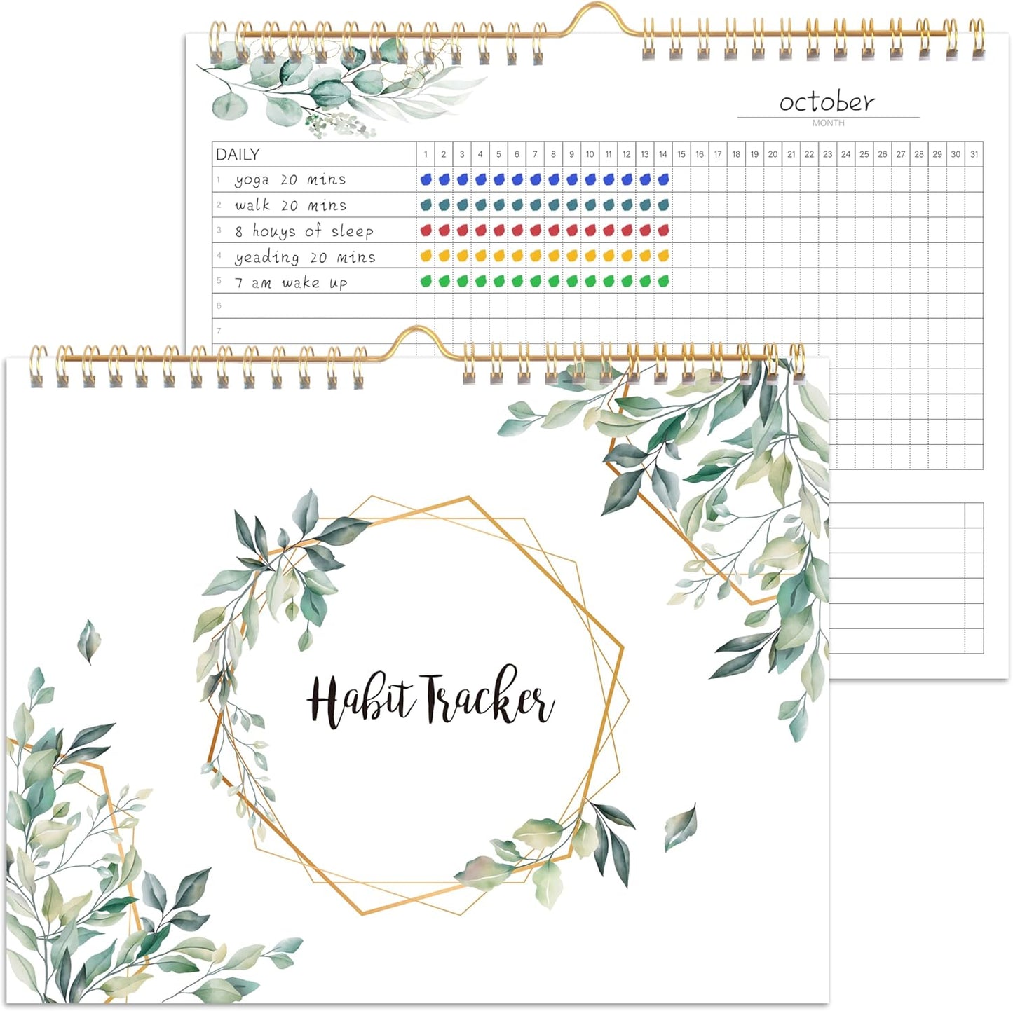 Habit Tracker Calendar- 12 Months Undated Daily, Weekly & Monthly Habit Tracker Journal, Writable Habits Track Calendar for Goal Setting, Boost Productivity, Workout Motivation & Self Care Tool
