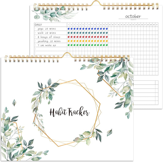 Habit Tracker Calendar- 12 Months Undated Daily, Weekly & Monthly Habit Tracker Journal, Writable Habits Track Calendar for Goal Setting, Boost Productivity, Workout Motivation & Self Care Tool