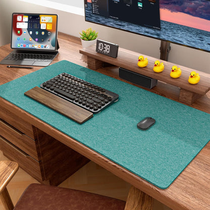 Auhoahsil Felt Desk Mat, Minimalist Large Mouse Pad XXL 35.5 x 15.7 in, Desk Matt for Desktop, Keyboard, Laptop, Computer, Office, Work from Home, Gaming, White
