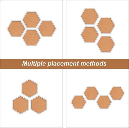Cork Board Tiles - 4 Packs Adhesive Corkboards for Wall, Small Cork Board Squares Decorative for Office, School & Home