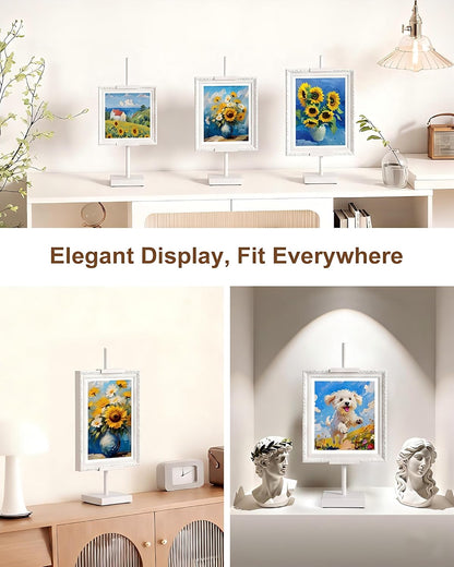Adjustable Tabletop Easel Stand, Picture Easels for Display Up to 17" H, Gold Metal Picture Frame Holder Stand Table for Art, Photo (1 Pack)