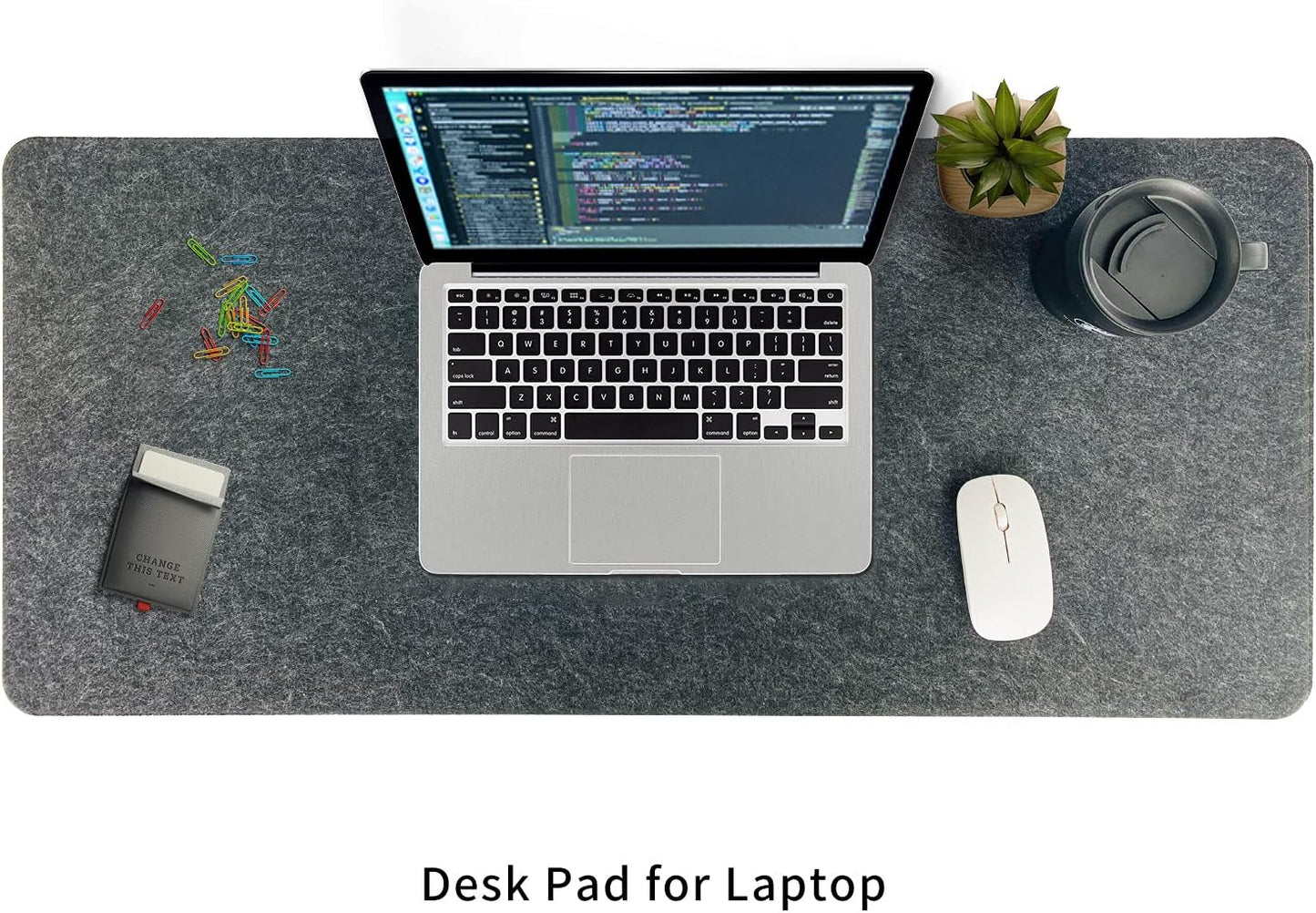 DAWNTREES Large Felt Desk Mat, 40''x16'' Full Keyboard and Mouse Pad for Office and Home, Computer Desk Mat for Desktop, Non-Slip Felt Desk Pad Protector