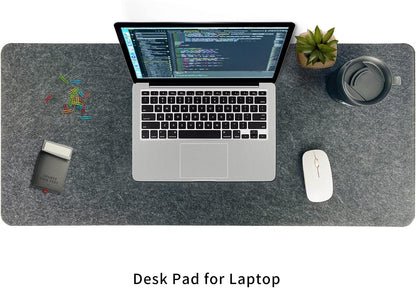 DAWNTREES Large Felt Desk Mat, 40''x16'' Full Keyboard and Mouse Pad for Office and Home, Computer Desk Mat for Desktop, Non-Slip Felt Desk Pad Protector