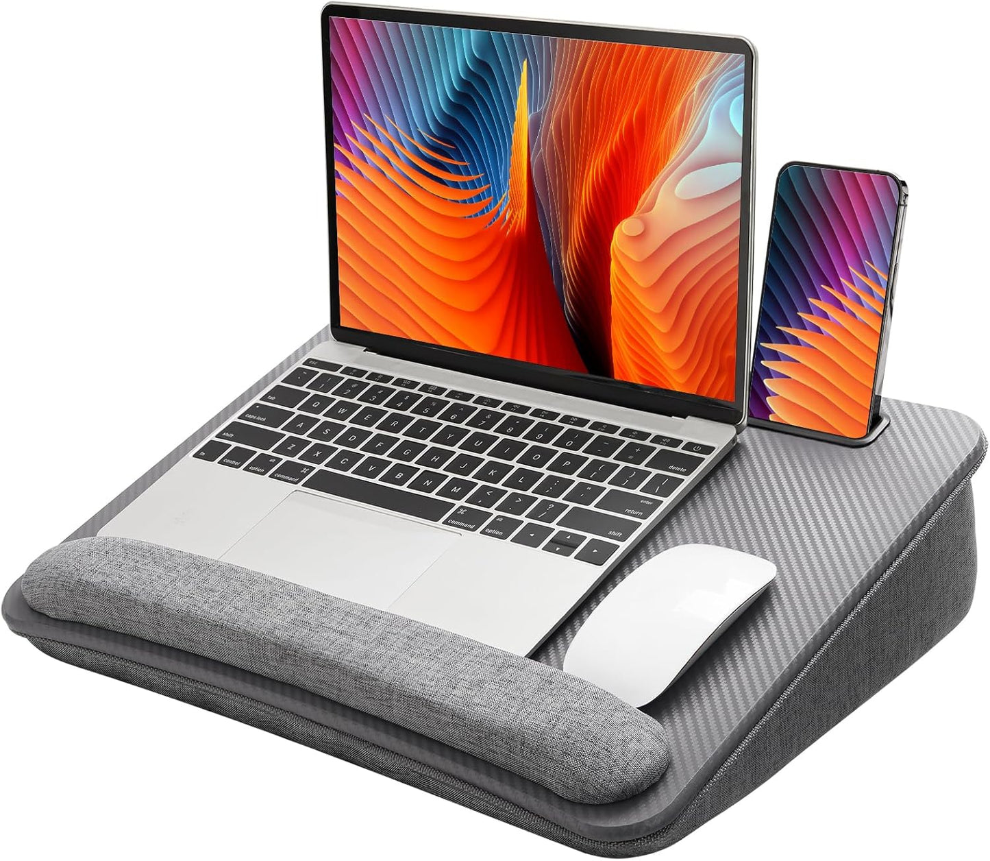 HUANUO Laptop Lap Desk - Portable Lap Desk with Pillow Cushion, Fits up to 15.6 inch Laptop, with Anti-Slip Strip & Storage Function for Home Office Students Use as Computer Laptop Stand, Book Tablet