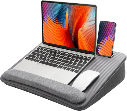 HUANUO Laptop Lap Desk - Portable Lap Desk with Pillow Cushion, Fits up to 15.6 inch Laptop, with Anti-Slip Strip & Storage Function for Home Office Students Use as Computer Laptop Stand, Book Tablet
