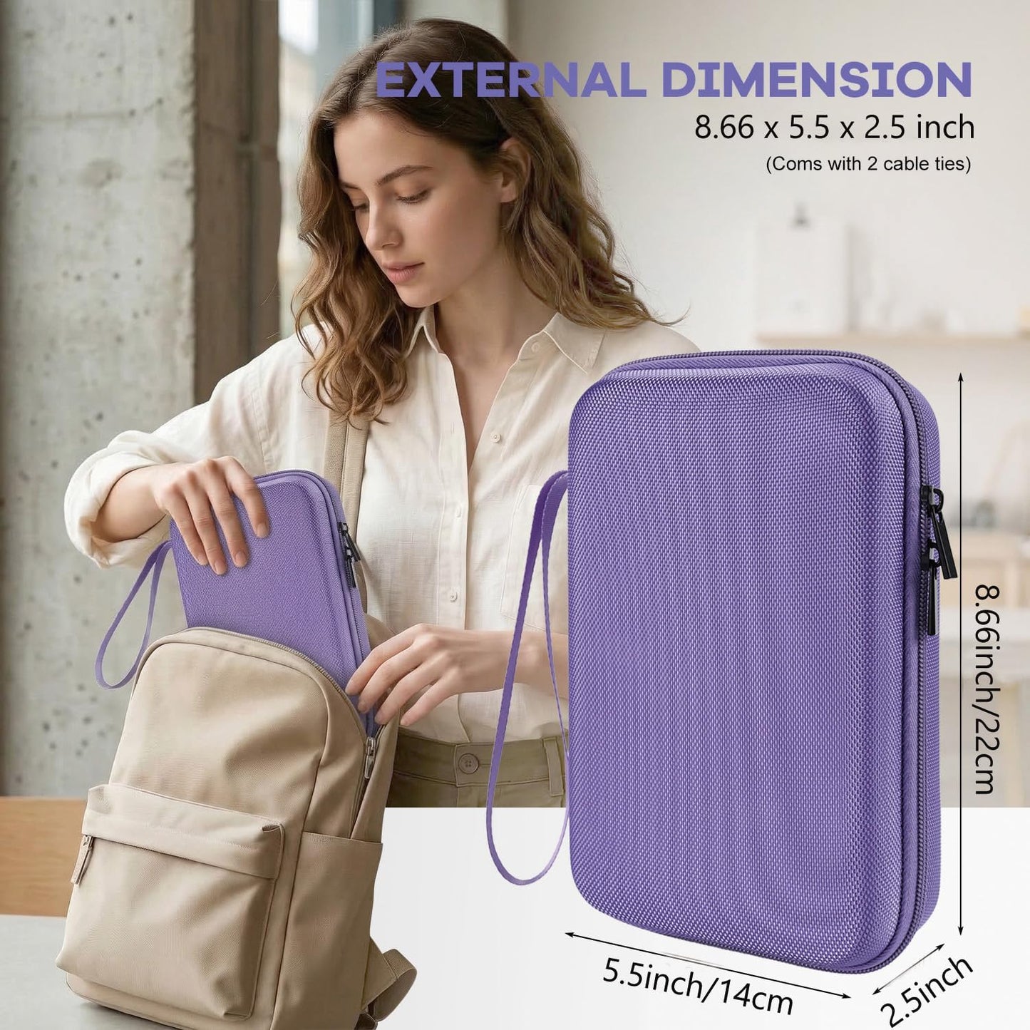 Hard Travel Electronic Organizer Case for MacBook Power Adapter Chargers Cables Power Bank Apple Magic Mouse Apple Pencil USB Flash Disk SD Card Hard Drive Waterproof Shockproof Carrying Bag, Black