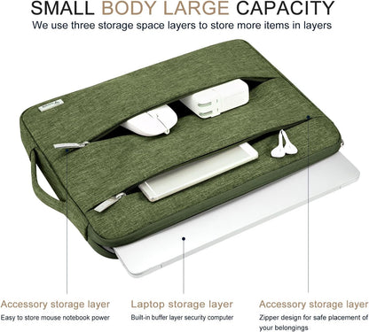 Voova 15.6 16 Inch Laptop Sleeve Case Compatible with MacBook Pro 16 M1/M2/M3/M4 Max 2019-2025, 15.6-16” Hp Lenovo Acer Asus, Waterproof Slim Computer Bag Cover with Handle, Grey