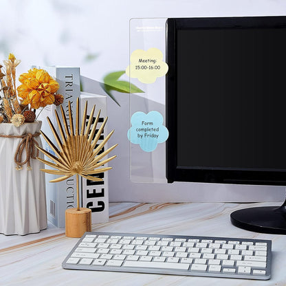 Zonon 4 Pieces Monitor Memo Board, Memo Boards for Computers Transparent Acrylic Monitor Side Panel Office Desk Accessories Desktop Computer Sticky Note Holder for Office Home Work Desk