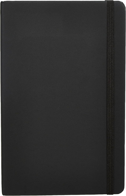 Amazon Basics Classic Grid Notebook for Writing and Note Taking, Hardcover, Graph Ruled, 240 Pages, 5" x 8.25", Black