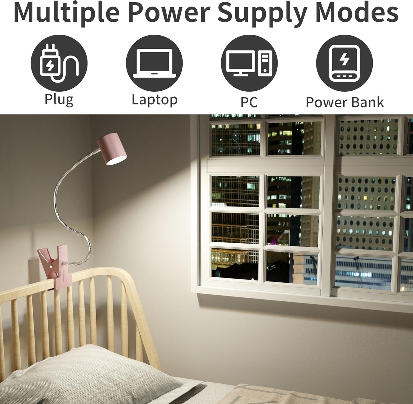Dott Arts Desk Lamp,USB Clip On Light,Book Lights for Reading at Night,3 Color Modes,10 Brightness Clamp Lights,360° Gooseneck LED Reading Light for Books in Bed,Eye-Care for Home Office,Headboards