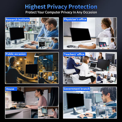 2 Pack- 27 Inch Curved Computer Privacy Screen Filter for 16:9 Widescreen Computer Screen Protector Computer Screen Privacy Shield Anti Glare and Blue Light