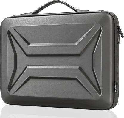 DOMISO 15.6-16 Inch Laptop Hard Case, Waterproof Shockproof Hard Shell Laptop Sleeve Protective Carrying Case with Retractable Handle for Macbook Pro/Lenovo IdeaPad Legion/HP ENVY/Dell XPS,Black