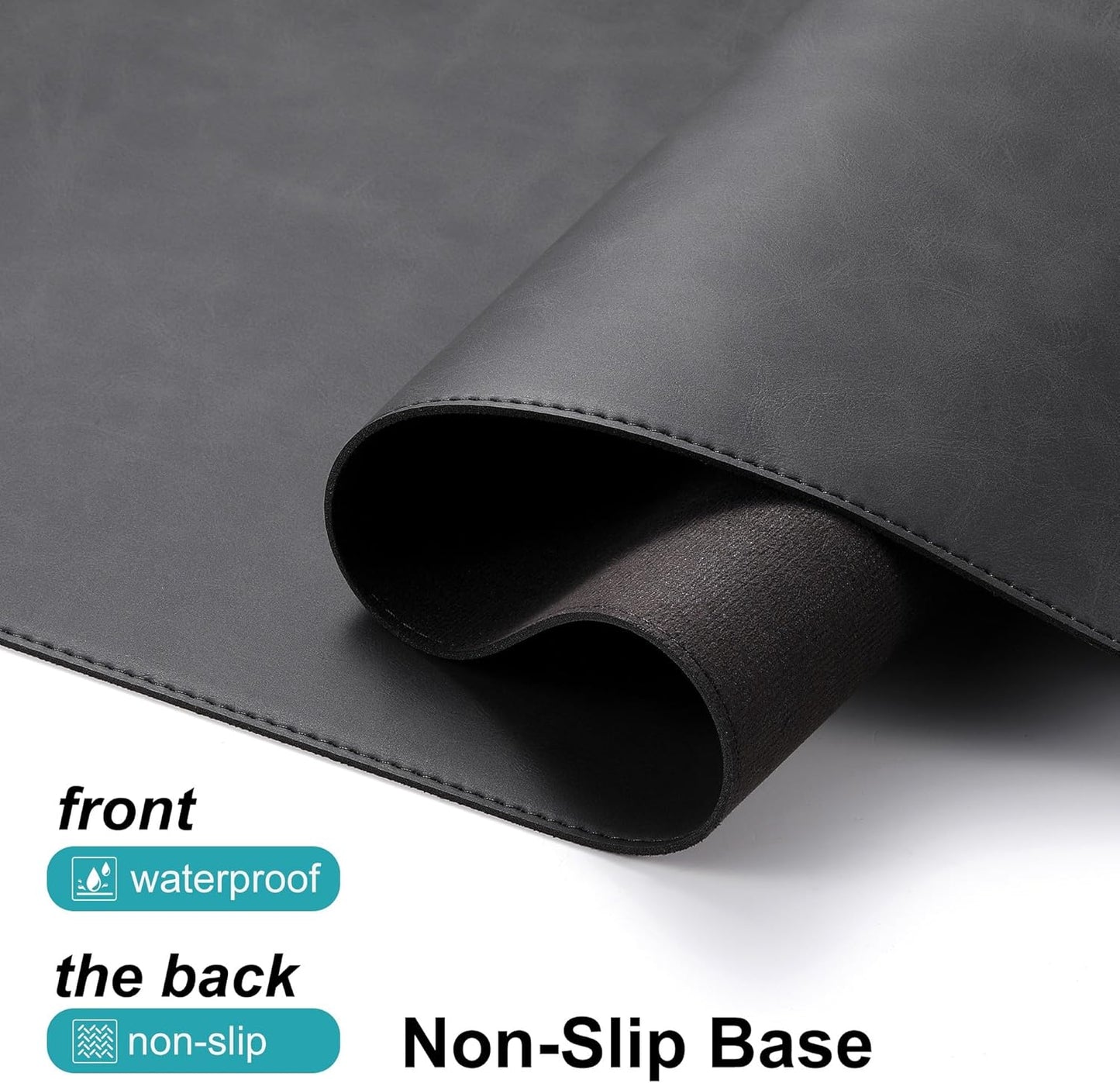 Leather Desk Pad Protector, Office Desk Mat, Large Laptop Mouse Pad, PU Non-Slip Desk Blotter, Waterproof Writing Pad, Computer Keyboard Mat for Desktop 39.4 x 17 inch (Brown)