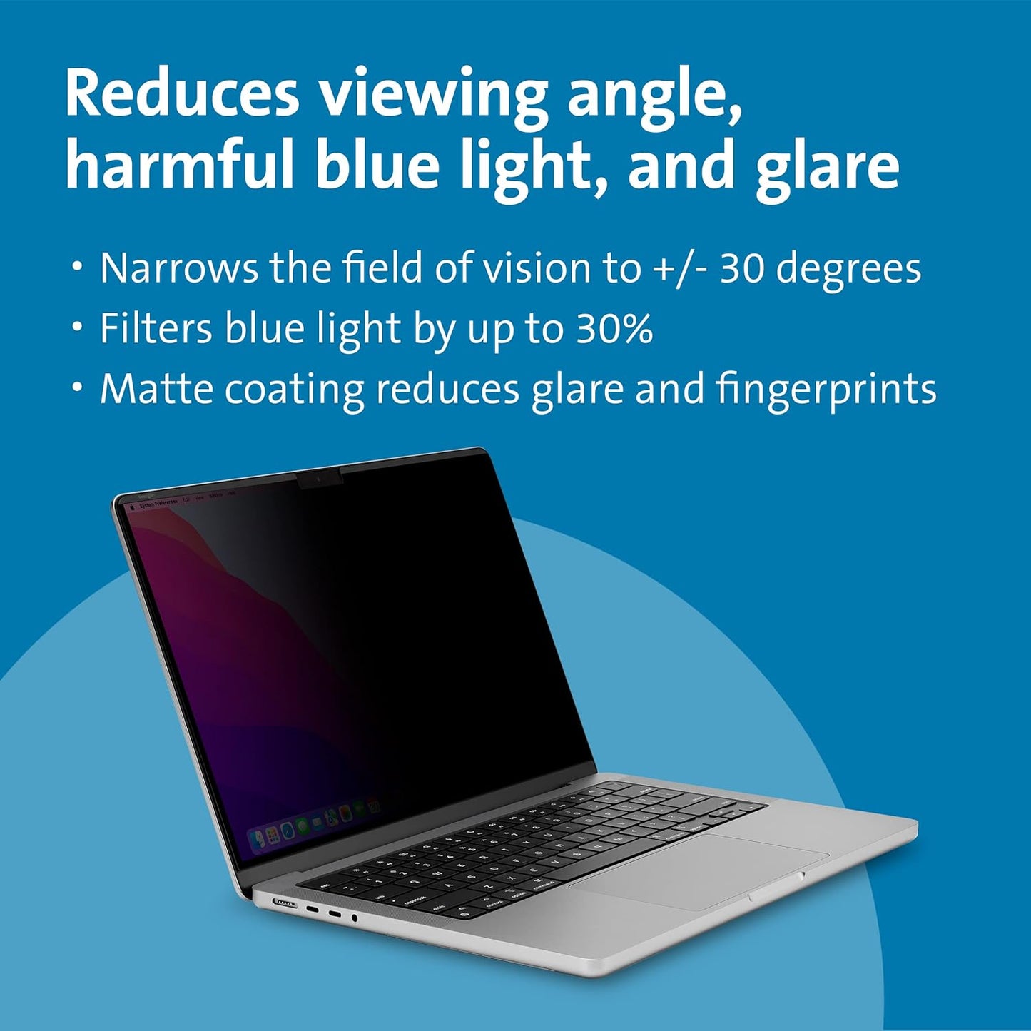 Kensington MP14 Magnetic MacBook Pro 14" Privacy Screen for 14 inch MacBook Pro (2021-2024, M1, M2, M3, M4, Pro, Max), Removable Laptop Privacy Screen, Anti Glare Blue Light Screen Protector