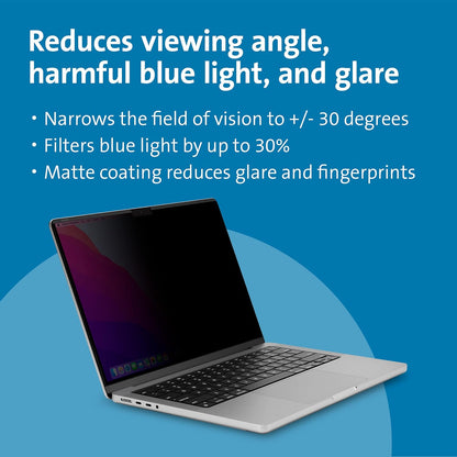 Kensington MP14 Magnetic MacBook Pro 14" Privacy Screen for 14 inch MacBook Pro (2021-2024, M1, M2, M3, M4, Pro, Max), Removable Laptop Privacy Screen, Anti Glare Blue Light Screen Protector