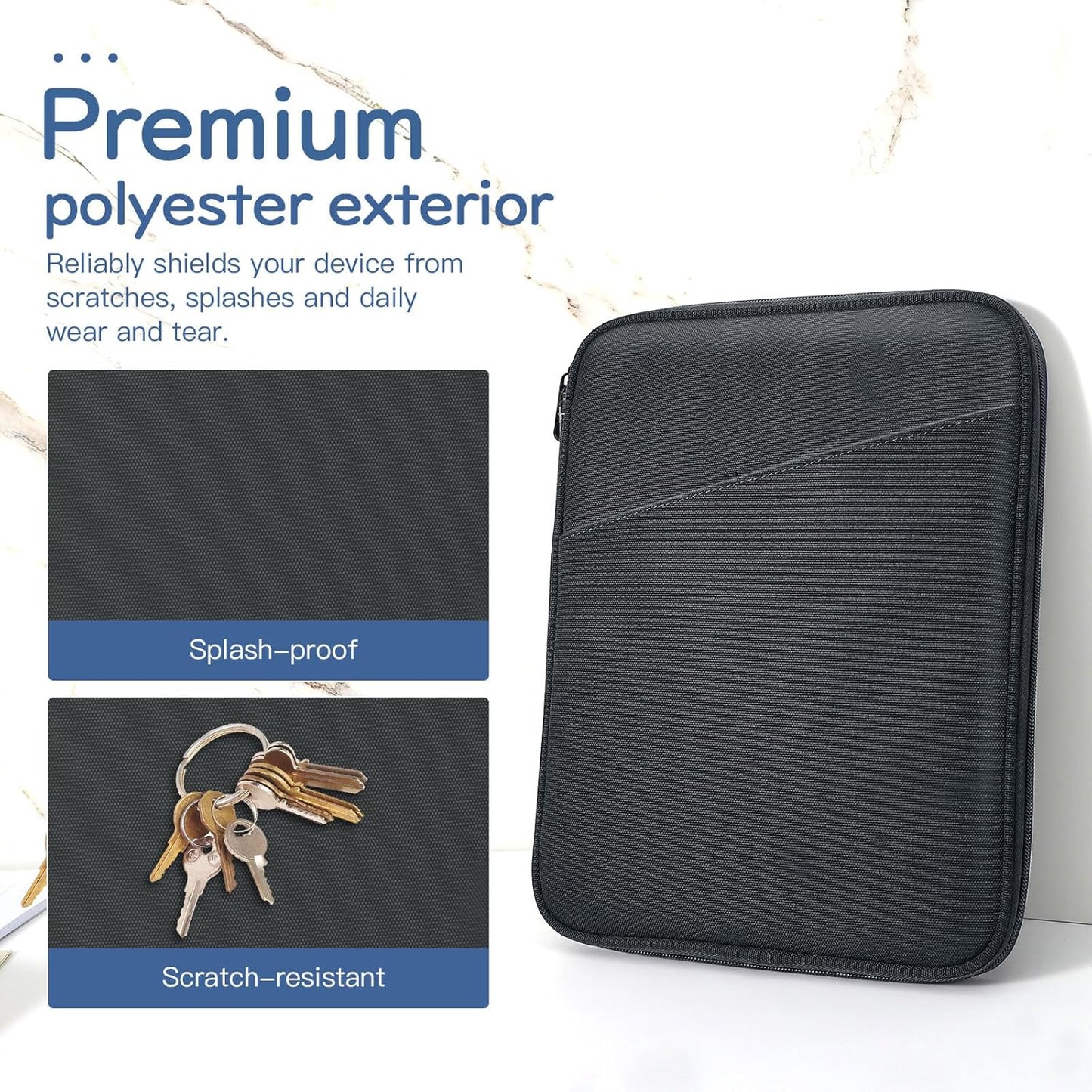 Dadanism 9-11" Tablet Sleeve Bag Carrying Case for iPad (A16) 11th Gen 11", iPad 10th Gen 10.9" Air 5/4, iPad Air M4/Pro 11", iPad 9/8/7th, Galaxy Tab A11+ Plus 11", Remarkable 2 10.3", Black