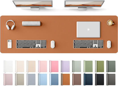 YSAGi Leather Desk Pad Protector, Large Mouse Pad, Non-Slip PU Leather Desk Blotter, Waterproof Writing Pad for Office and Home (31.5" x 15.8", Eggshell) - Colors B