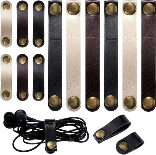 12 Pcs Data Cable Organizer, 2 Sizes Snap Cord Keepers Portable Strap Keepers for Travel, USB Charging Cable Strap Winder Earphone Wrap Men Women (6p 2.5in and 6p 3.5in)