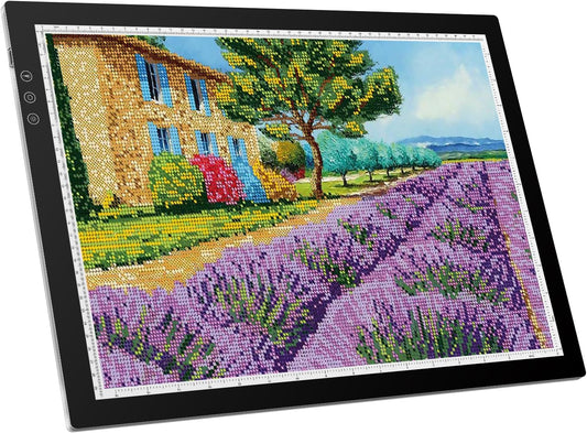 ZEXALIGHT A4 Light Box for Tracing, Light Pad for Diamond Painting with 8 Levels/Stepless Dimming Brightness and 3 Color Modes, Ultra-Thin Copy Board Light Table for Artists Tracing Drawing (Pink)