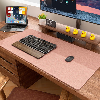 Auhoahsil Felt Desk Mat, Minimalist Large Mouse Pad XXL 35.5 x 15.7 in, Desk Matt for Desktop, Keyboard, Laptop, Computer, Office, Work from Home, Gaming, White