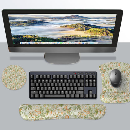 RICHEN Keyboard Wrist Rest Pad and Mouse Wrist Rest Support Mouse Pad Set,Sturdy & Comfortable & Lightweight for Easy Typing & Pain Relief-Ergonomic Support (Brown)
