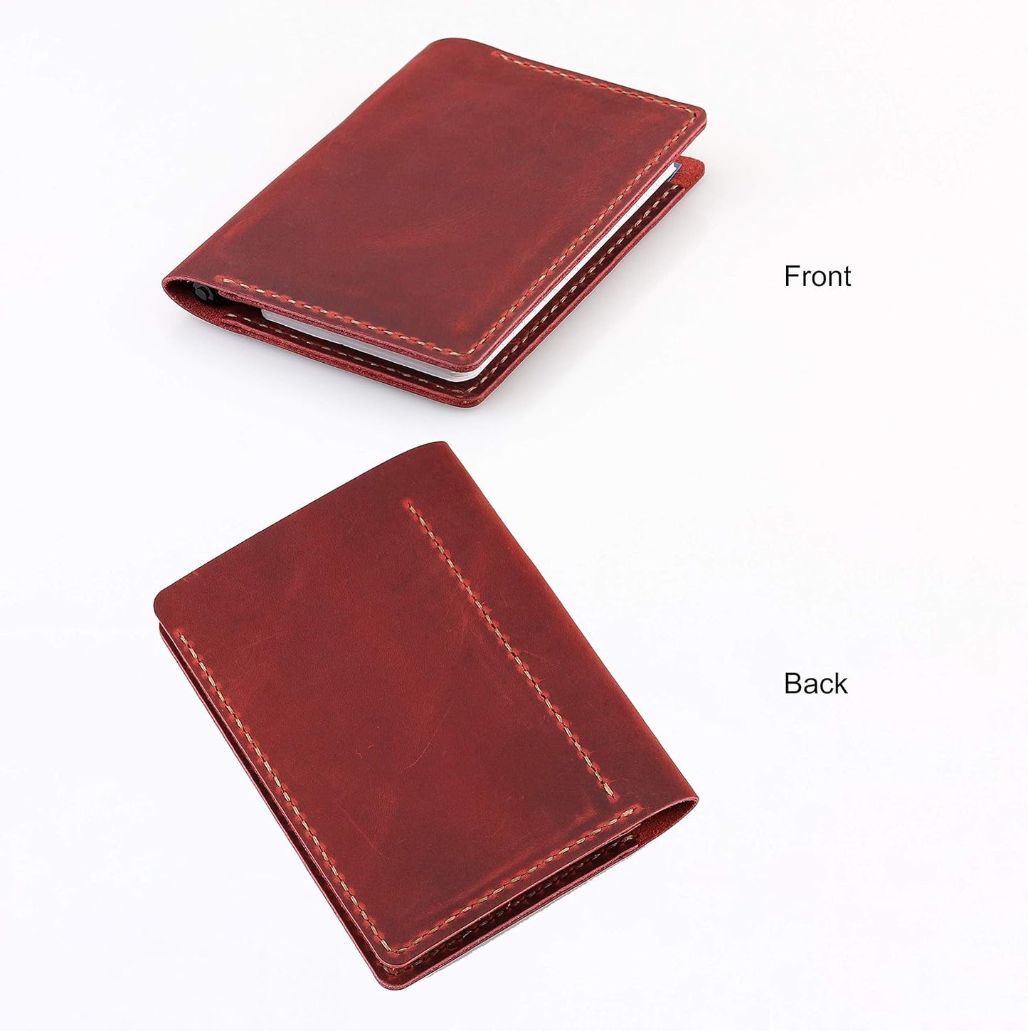 Leather Cover Compatible With Rite in the Rain Top Spiral Notebooks, Handmade Top Bound Notebook Cover For 3" x 5" Writing Pad Holder, Mini Pocket Notepad Holder - COFFEE